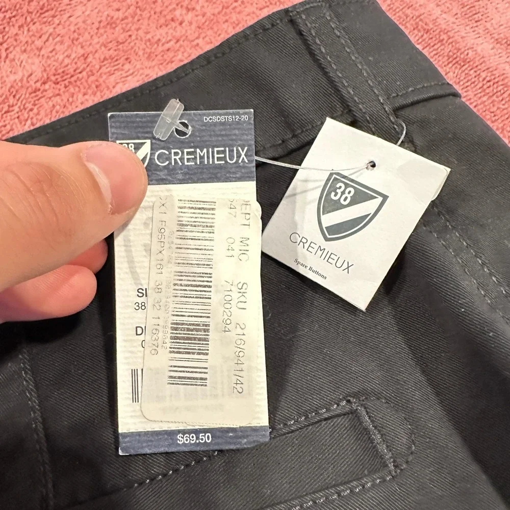 NWT $69.50 Cremieux Madison Mens Black Comfort Stretch Chino Pants 38/32